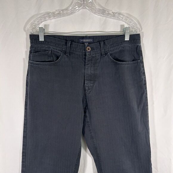 Banana Republic Pants Men's 32x32 Black Straight Fit Mid Rise Cotton Blend - Picture 2 of 10